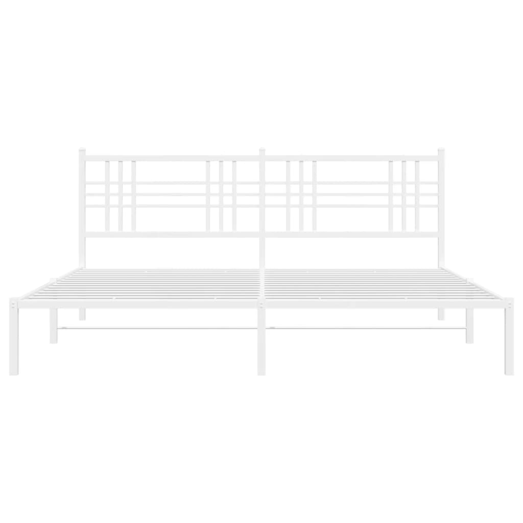 vidaXL Cadre de lit métal sans matelas et tête de lit blanc 193x203 cm