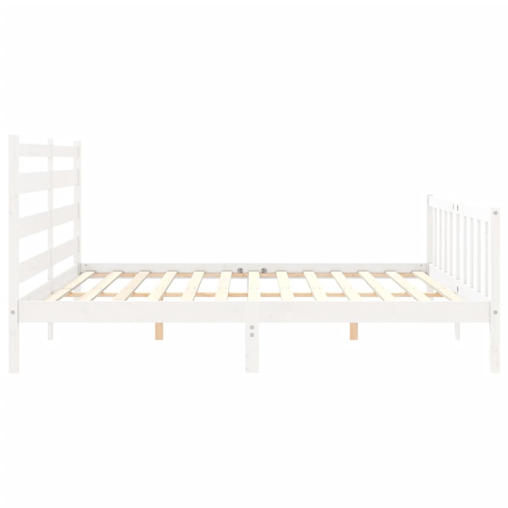 vidaXL Cadre de lit sans matelas blanc bois de pin massif