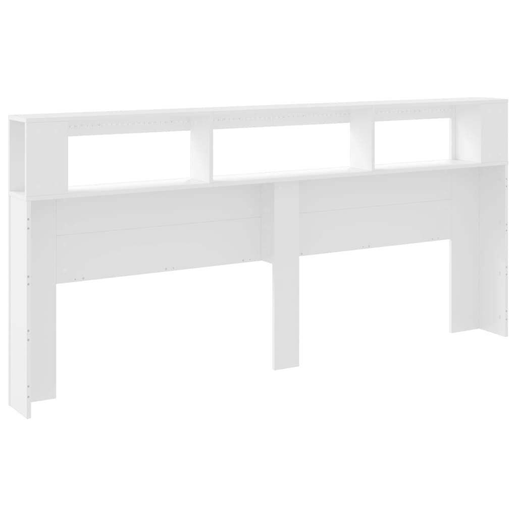 vidaXL Tête de lit à LED blanc 220x18,5x103,5 cm bois d'ingénierie