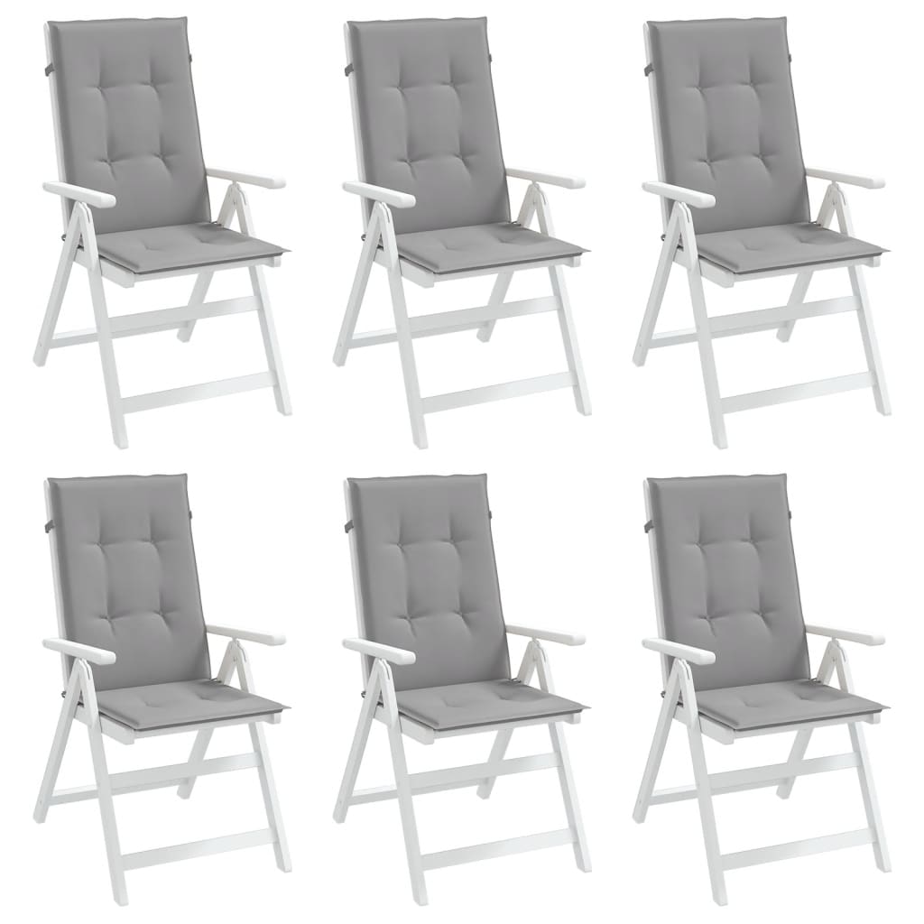 vidaXL Coussins de chaise de jardin 6 pcs Gris 120x50x3 cm