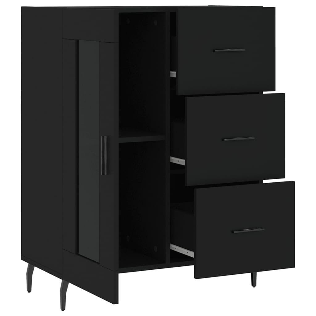 vidaXL Buffet noir 69,5x34x90 cm bois d'ingénierie