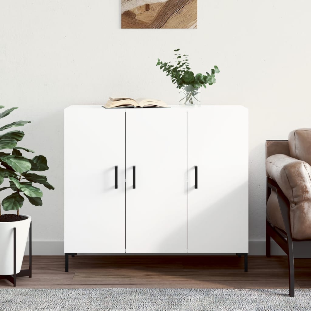 vidaXL Buffet blanc 90x34x80 cm bois d'ingénierie