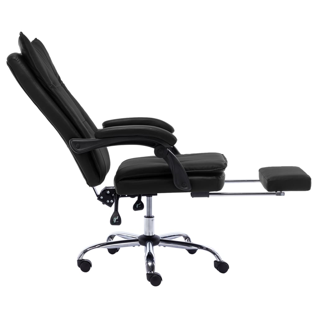 vidaXL Chaise de bureau Noir Similicuir