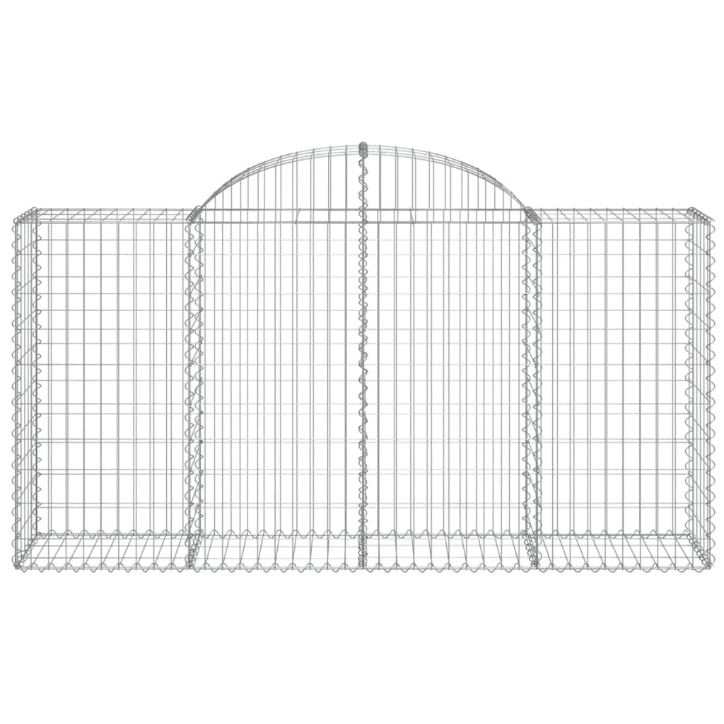 vidaXL Paniers à gabions arqués 4 pcs 200x50x100/120 cm fer galvanisé