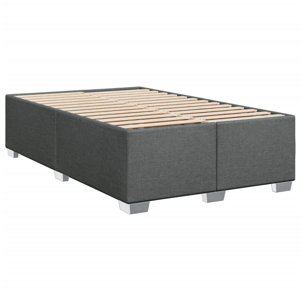 vidaXL Sommier à lattes de lit avec matelas gris foncé 120x190cm tissu