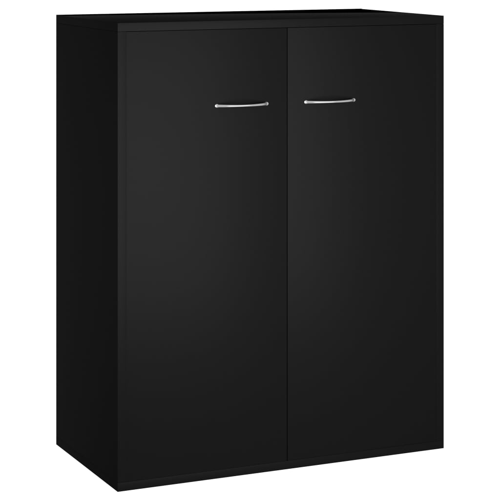 vidaXL Buffet noir 60x30x75 cm bois d'ingénierie