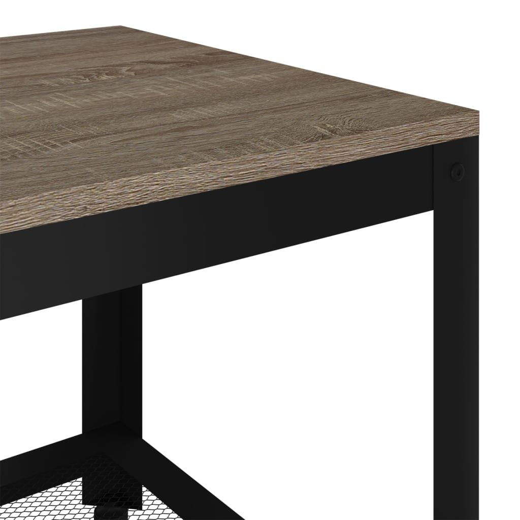 vidaXL Table basse Gris et noir 90x45x45 cm MDF et fer
