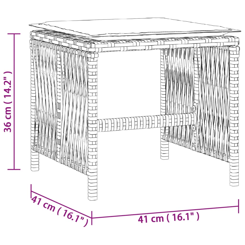 vidaXL Tabourets de jardin et coussins lot de 4 gris clair 41x41x36 cm