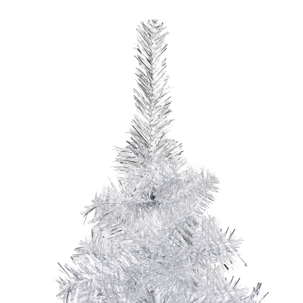 vidaXL Arbre de Noël artificiel pré-éclairé/boules argenté 210 cm PET