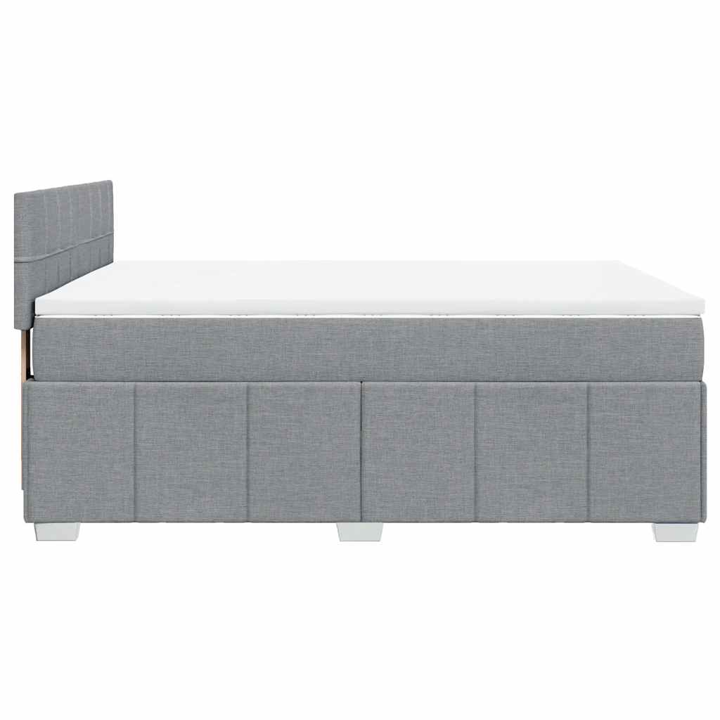 vidaXL Sommier à lattes de lit avec matelas Gris clair 140x200cm Tissu