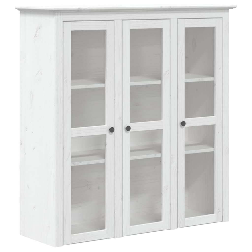 vidaXL Armoire avec portes vitrées BODO blanc bois de pin massif