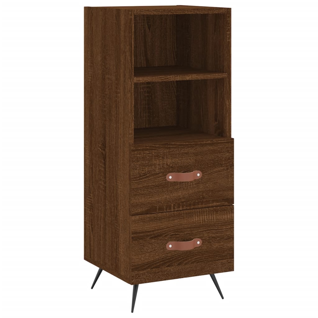 vidaXL Buffet Chêne marron 34,5x34x90 cm Bois d'ingénierie