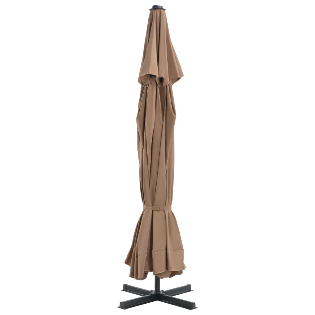 vidaXL Parasol d'extérieur avec poteau en aluminium 500 cm Taupe