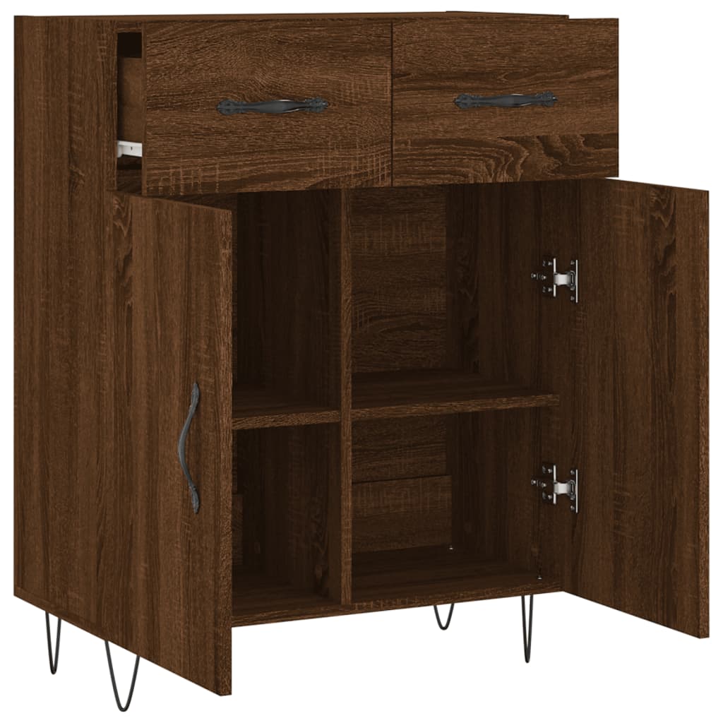 vidaXL Buffet chêne marron 69,5x34x90 cm bois d'ingénierie