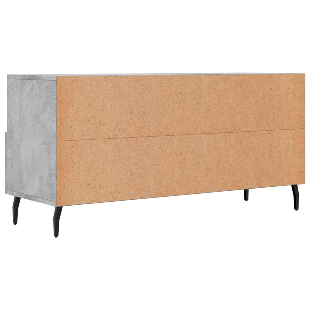 vidaXL Meuble TV gris béton 102x36x50 cm bois d'ingénierie