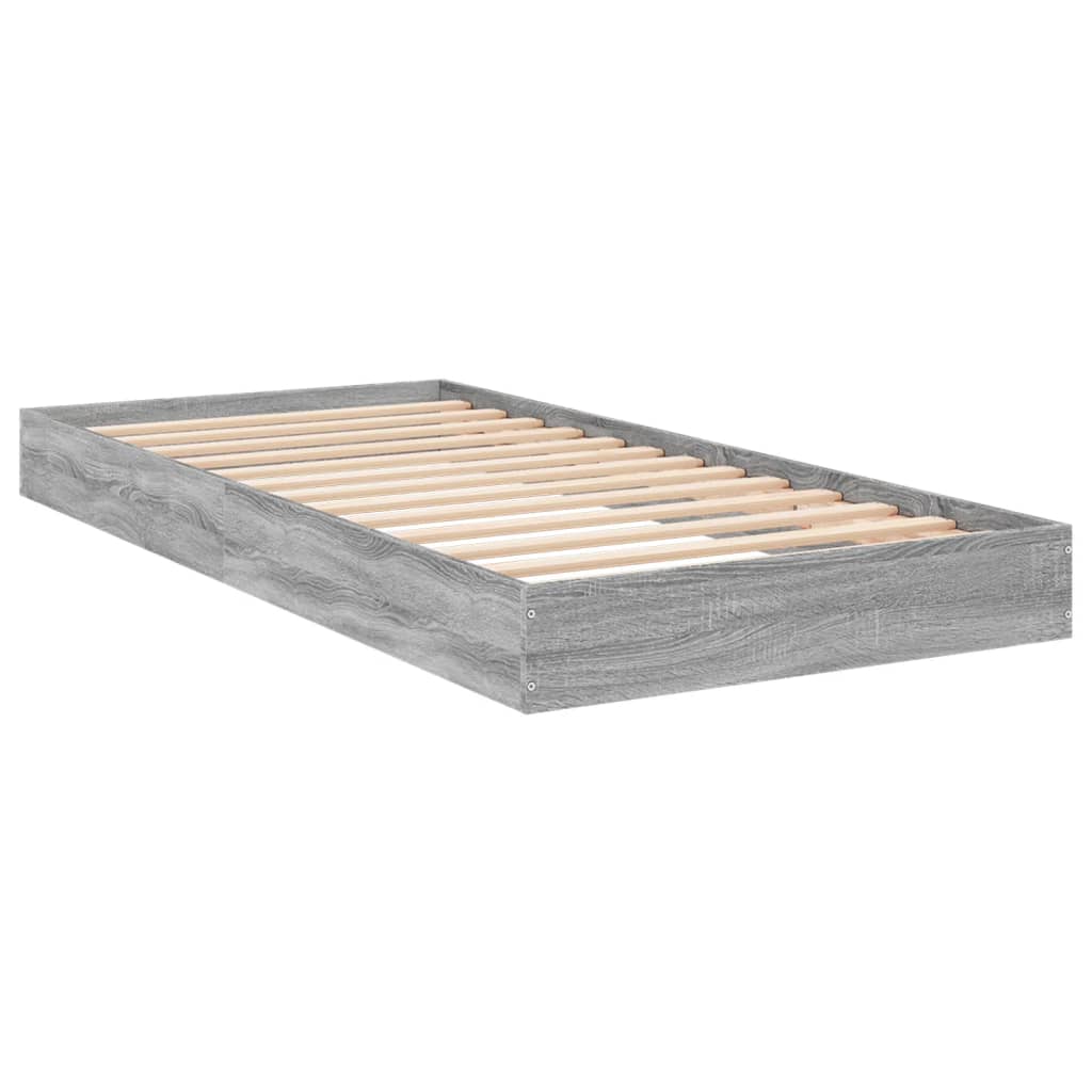 vidaXL Cadre de lit sans matelas sonoma gris 75x190 cm