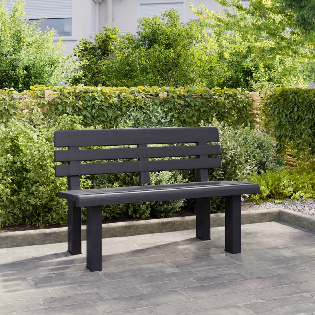 vidaXL Banc de jardin anthracite 110x52x71 cm polypropylène