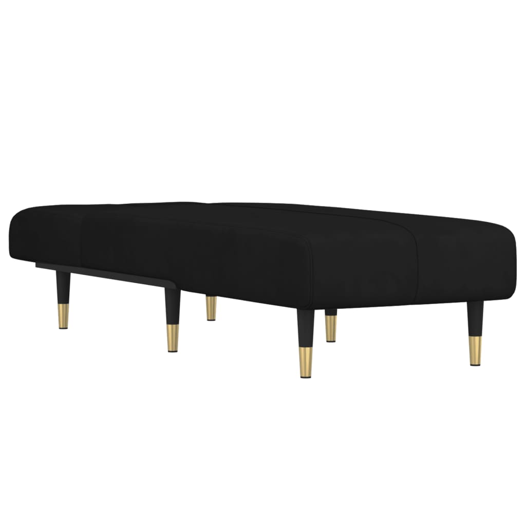 vidaXL Chaise longue noir velours