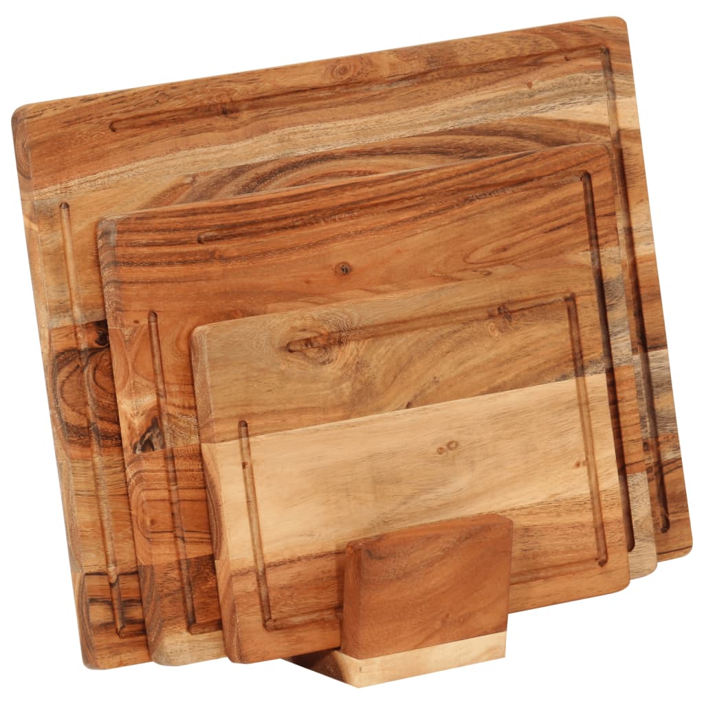 vidaXL Ensemble de planches à découper support 3pcs bois massif acacia
