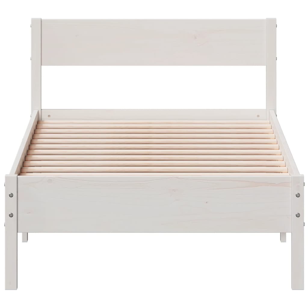 vidaXL Cadre de lit sans matelas blanc 90x200 cm bois de pin massif