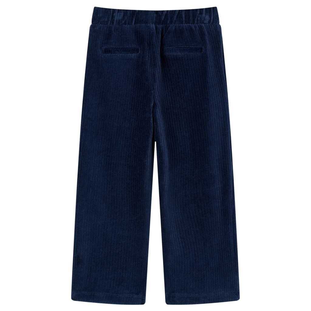 Pantalons pour enfants velours côtelé bleu marine 92