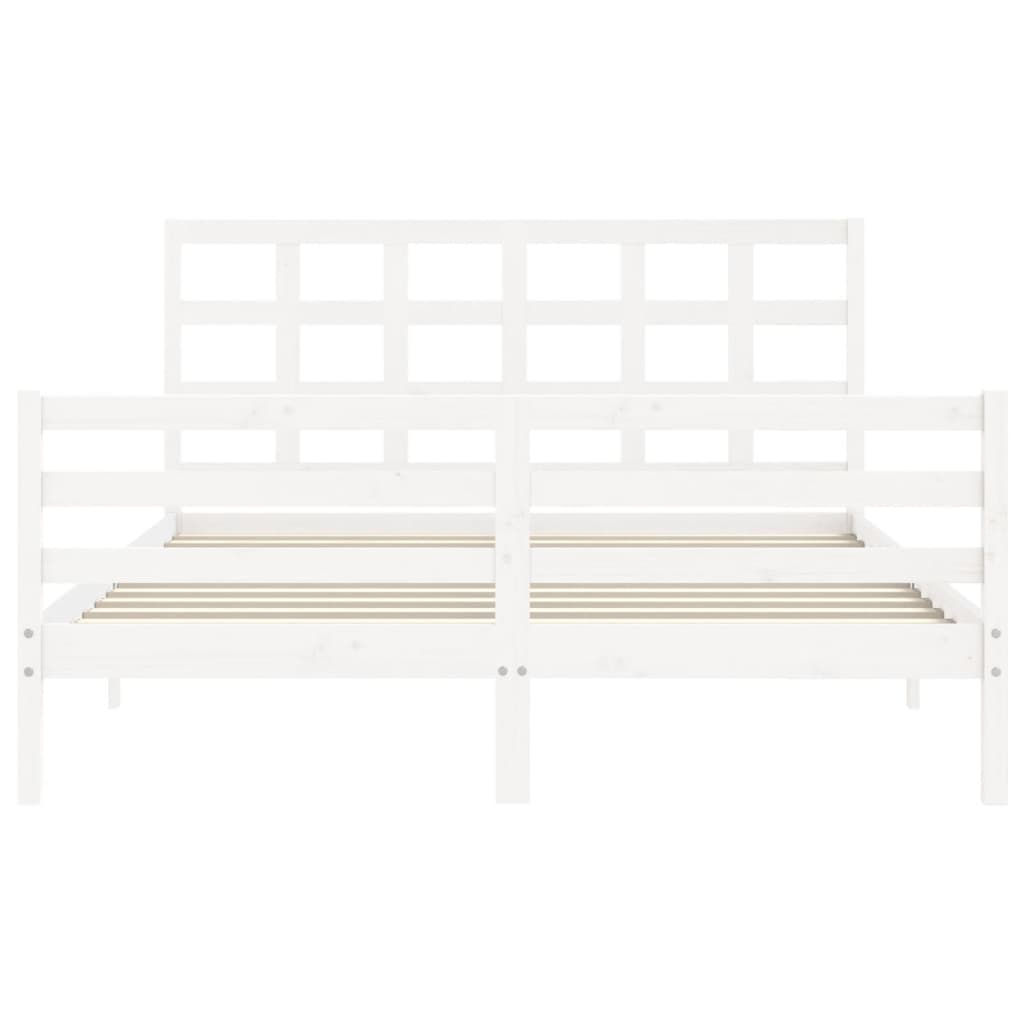 vidaXL Cadre de lit sans matelas blanc bois de pin massif