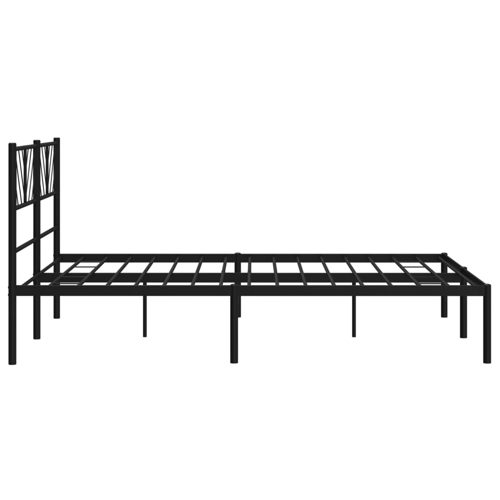 vidaXL Cadre de lit métal sans matelas avec tête de lit noir 120x190cm