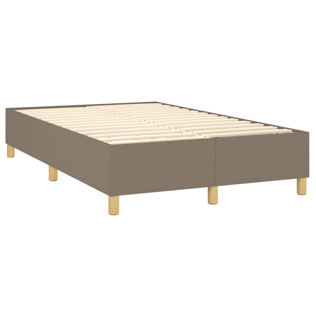 vidaXL Sommier à lattes de lit avec matelas Taupe 120x200 cm Tissu