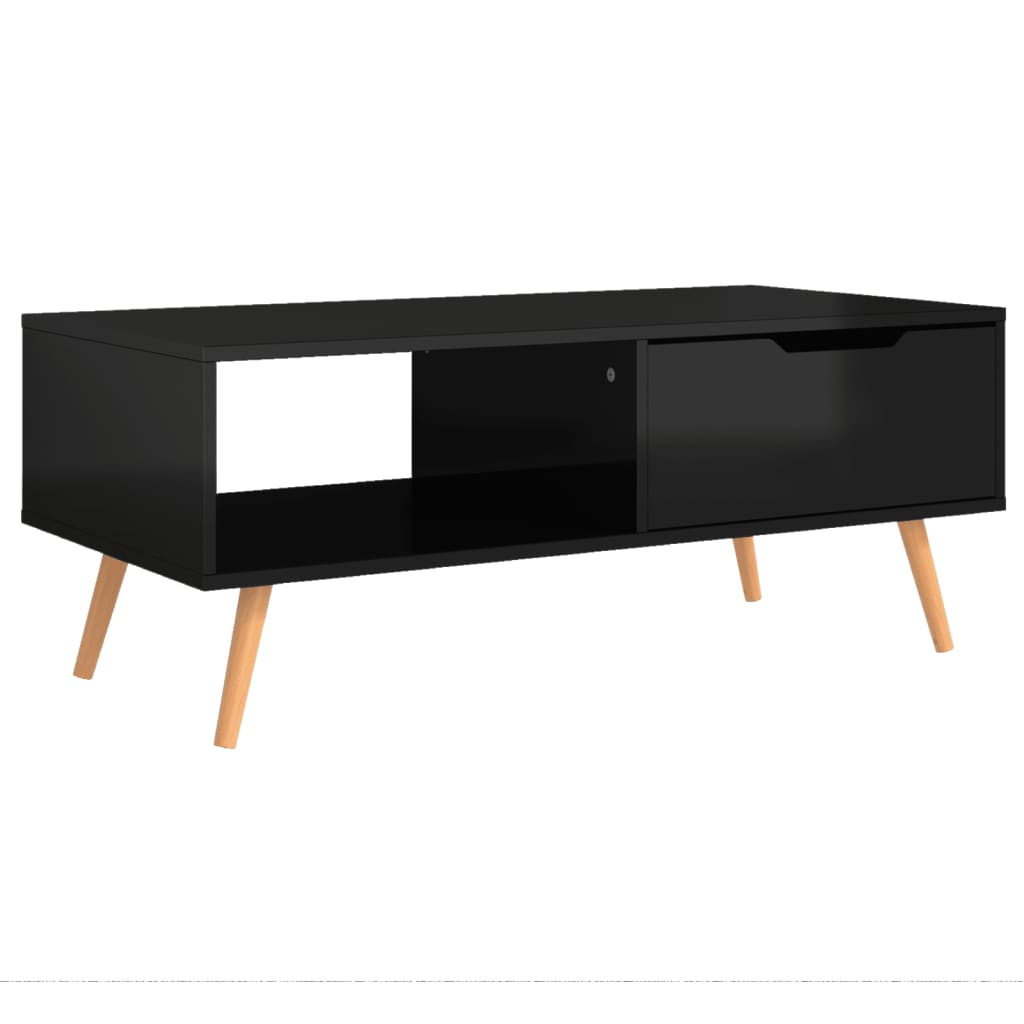 vidaXL Table basse Noir brillant 100x49,5x43 cm Bois d'ingénierie