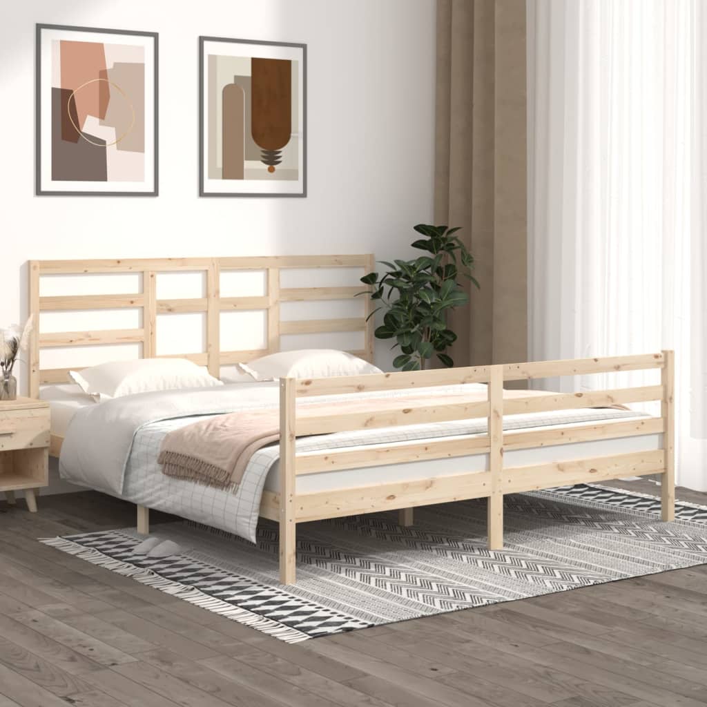 vidaXL Cadre de lit sans matelas bois massif 180x200 cm