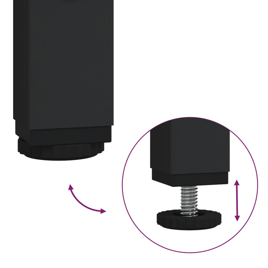 vidaXL Support d'imprimante à 3 niveaux noir 50x40x76 cm