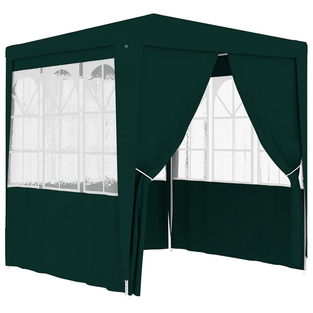 vidaXL Tente de réception avec parois latérales 2,5x2,5 m Vert 90 g/m²