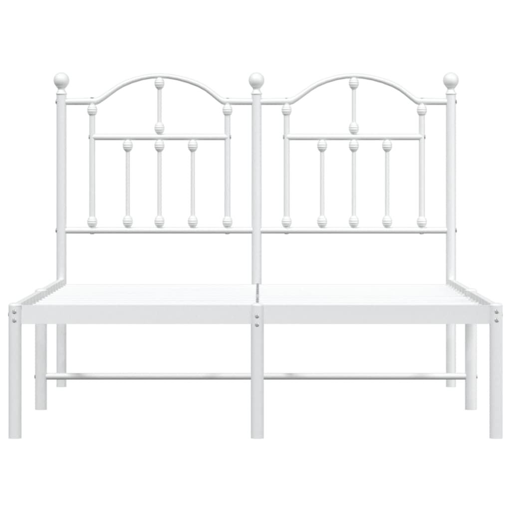 vidaXL Cadre de lit métal sans matelas et tête de lit blanc 120x190 cm