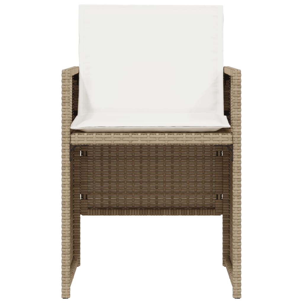 vidaXL Ensemble de bistro 3 pcs avec coussins beige résine tressée