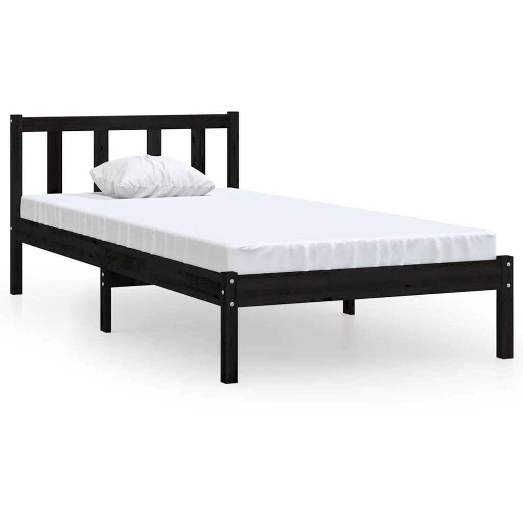 vidaXL Cadre de lit sans matelas noir bois massif