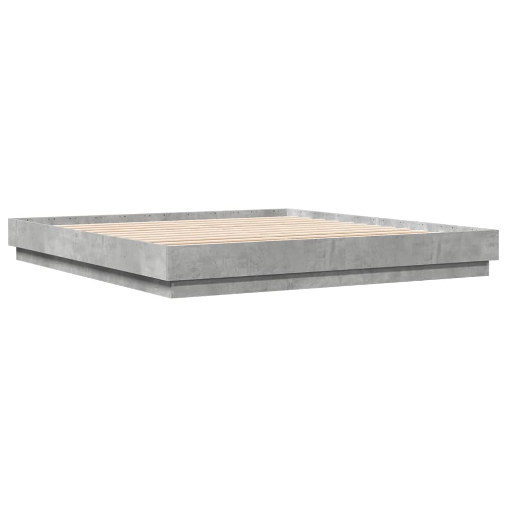 vidaXL Cadre de lit gris béton 180x200 cm bois d'ingénierie