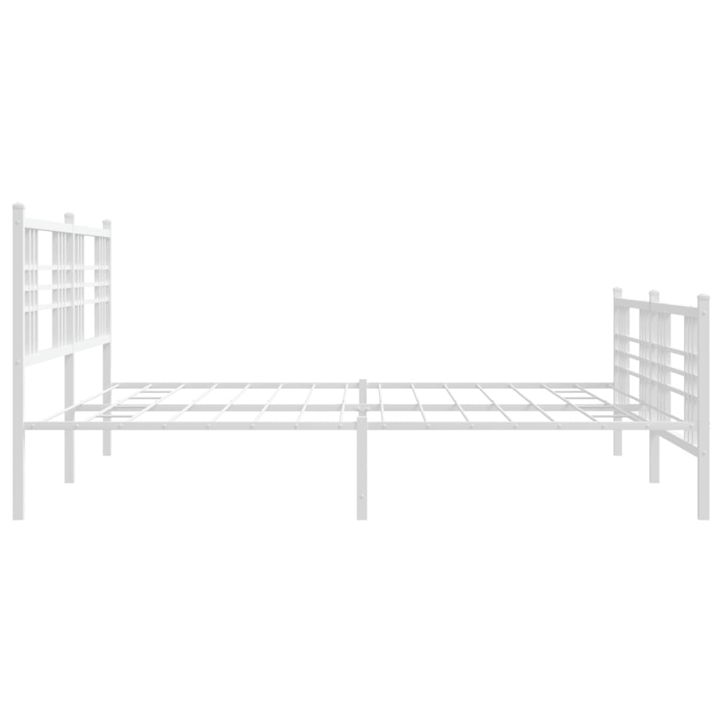 vidaXL Cadre de lit métal sans matelas et pied de lit blanc 200x200 cm