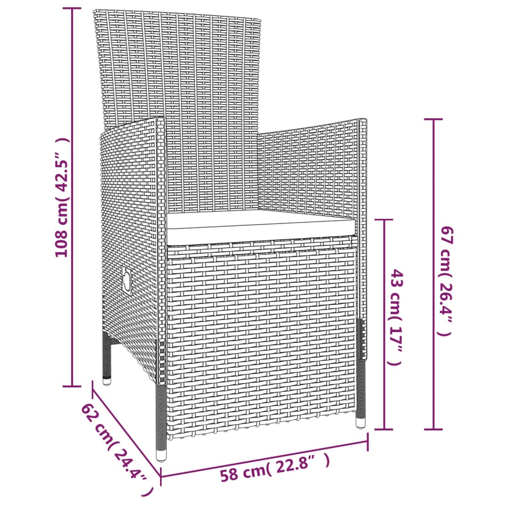 vidaXL Ensemble à manger de jardin avec coussins 7 pcs Beige