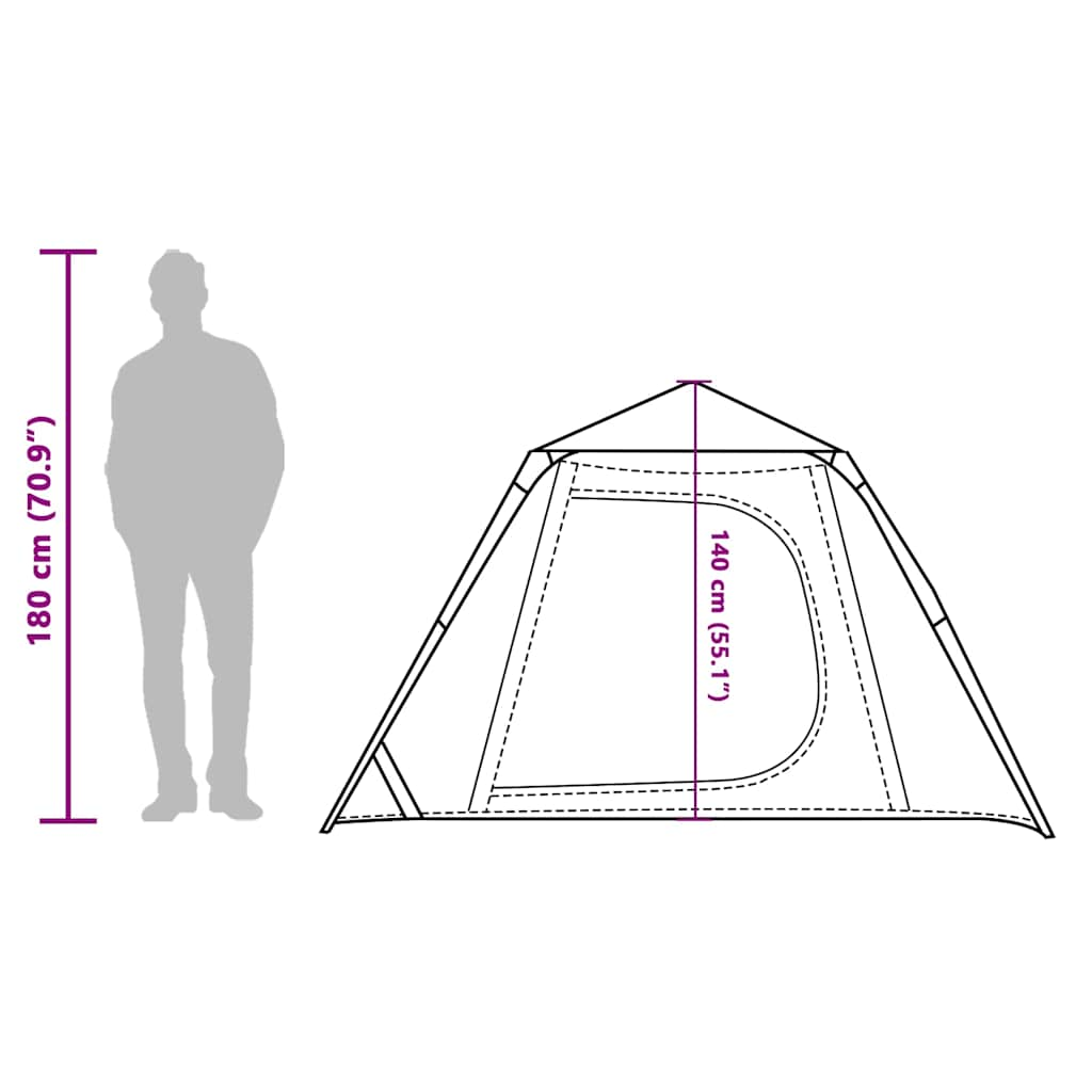 vidaXL Tente de camping à dôme 4 personnes bleu libération rapide