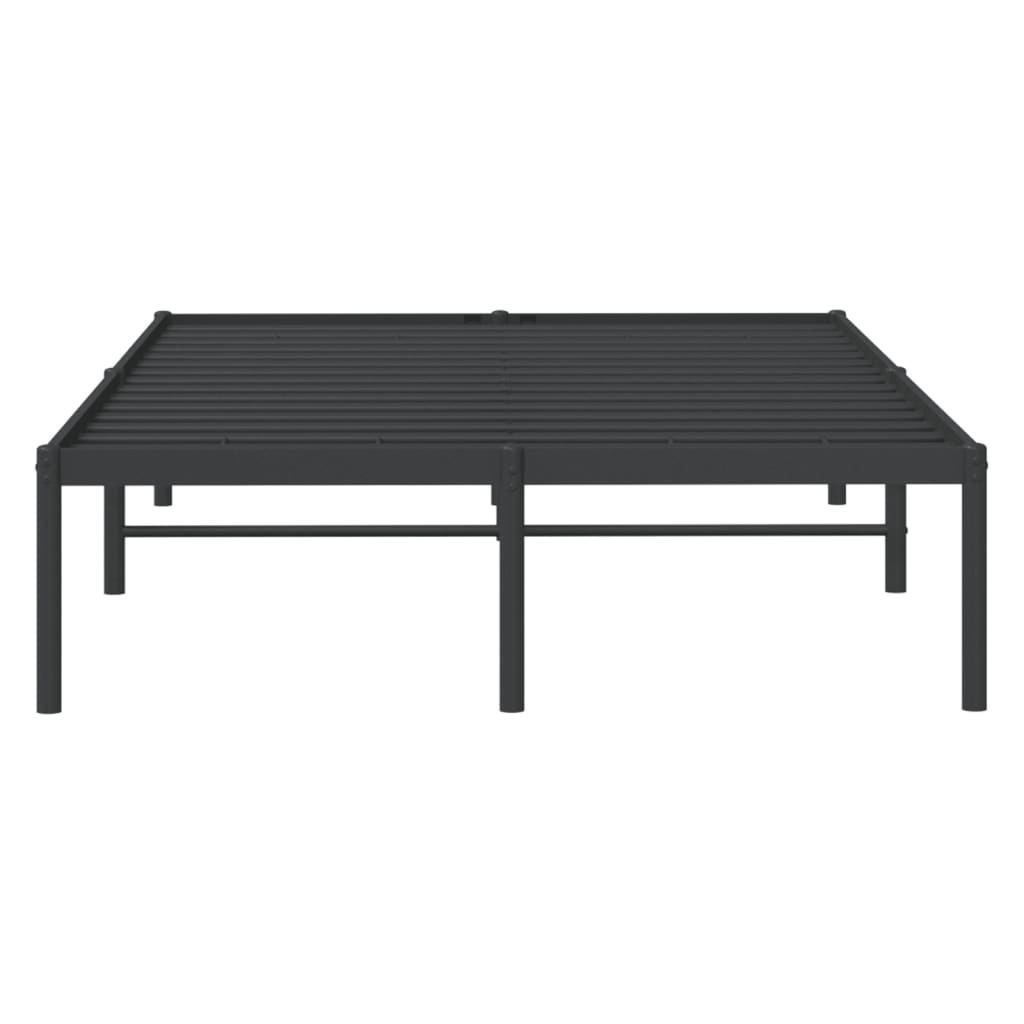 vidaXL Cadre de lit métal sans matelas noir 135x190 cm