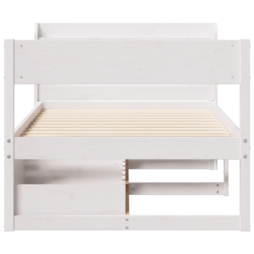 vidaXL Cadre de lit sans matelas blanc 90x200 cm bois de pin massif