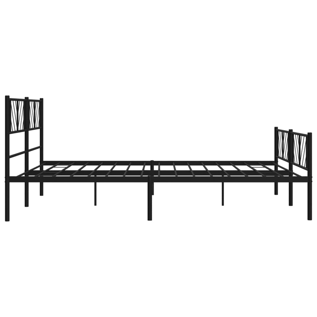 vidaXL Cadre de lit métal sans matelas avec pied de lit noir 193x203cm