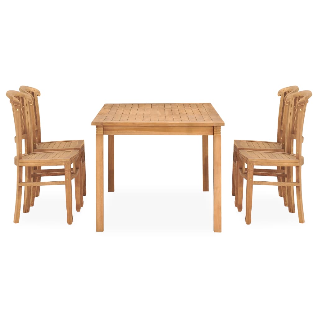 vidaXL Ensemble à manger de jardin 5 pcs bois de teck solide