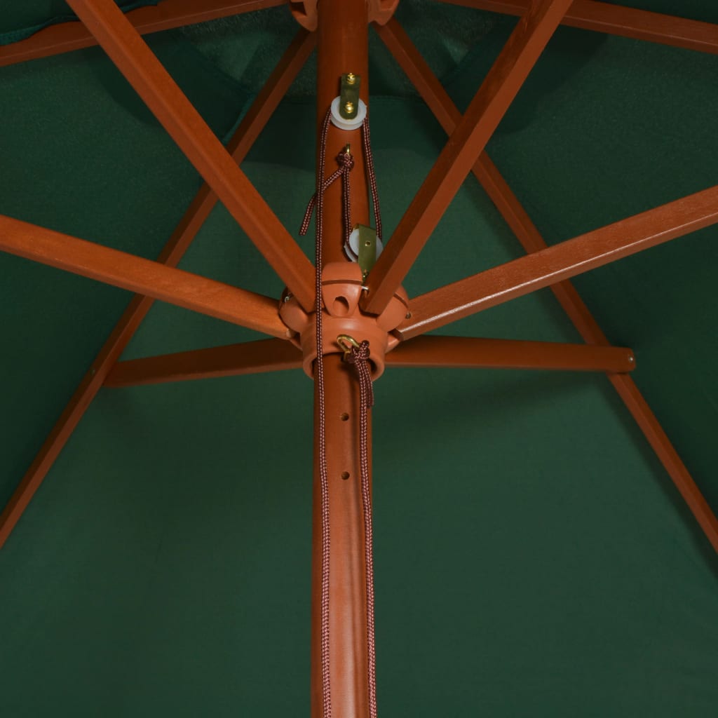 vidaXL Parasol avec poteau en bois 200 x 300 cm Vert
