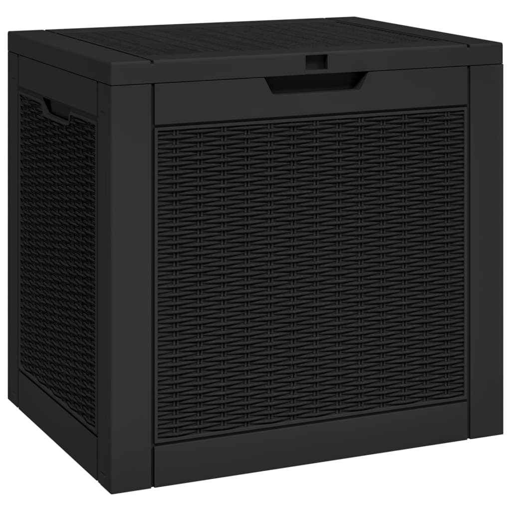 vidaXL Boîte de stockage de jardin noir 55,5x43x53 cm polypropylène