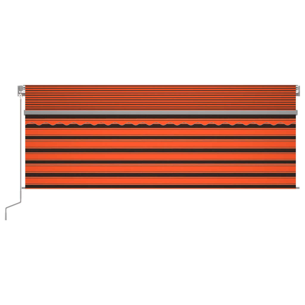 vidaXL Auvent automatique rétractable avec store 4x3m Orange et marron