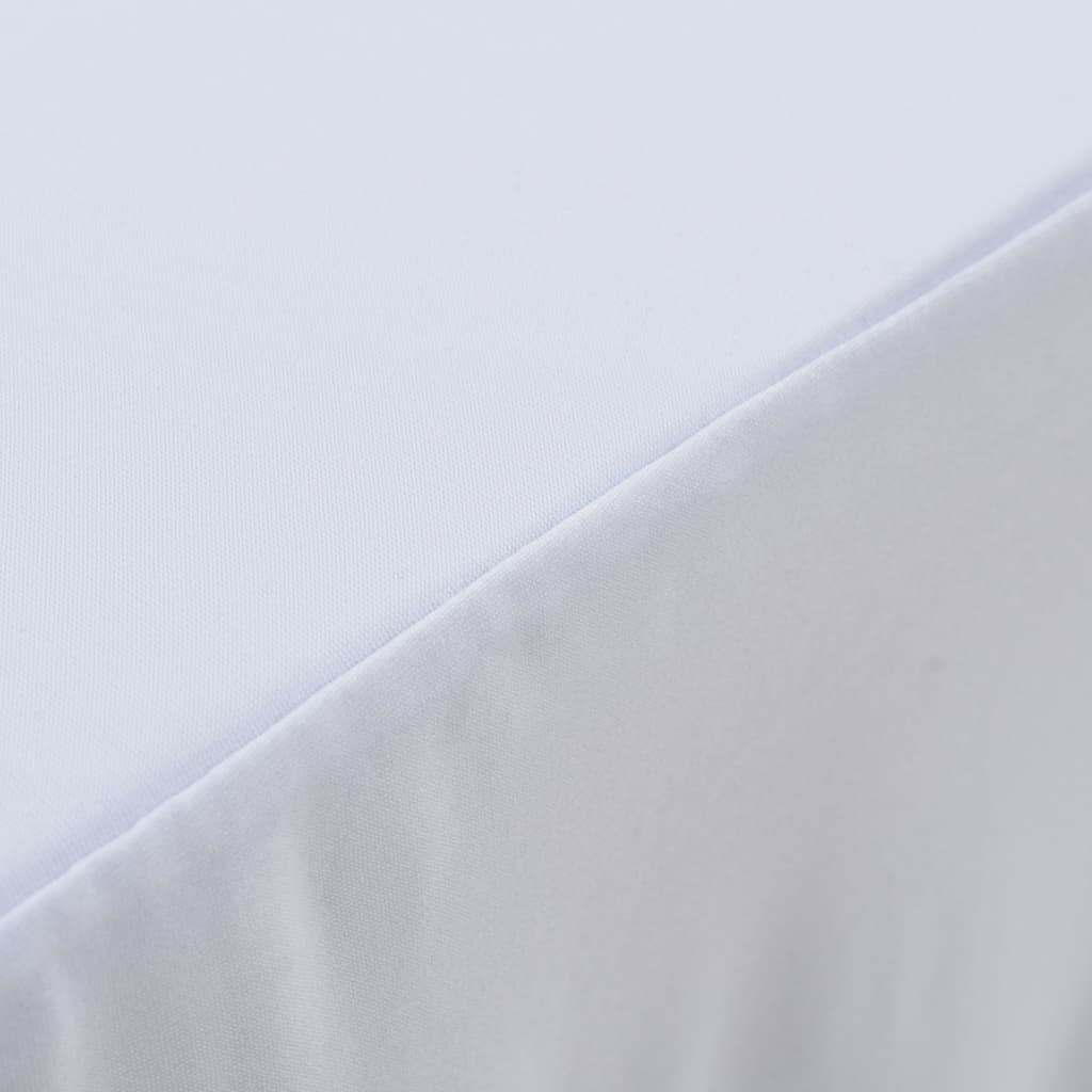vidaXL Nappes élastiques de table avec jupon 2 pcs 120x60,5x74cm Blanc