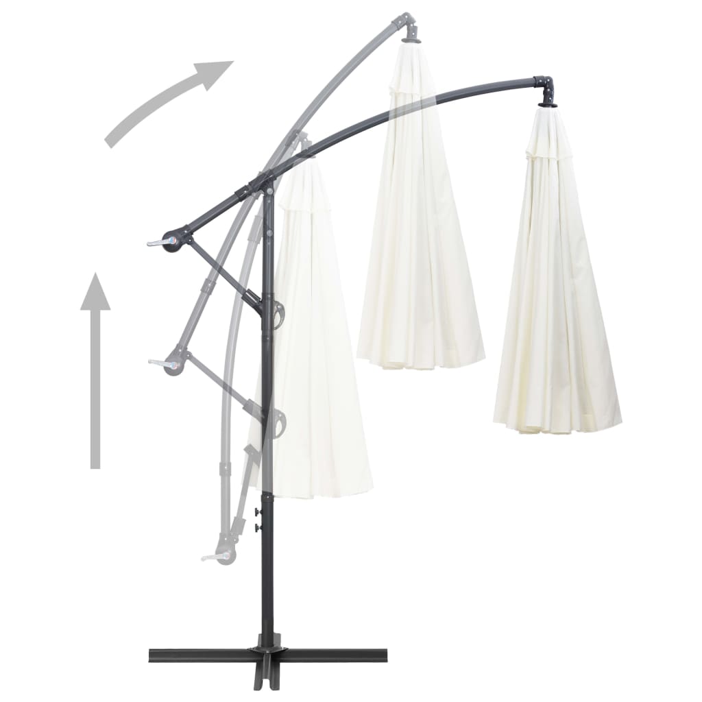 vidaXL Parasol suspendu Blanc 3 m Aluminium