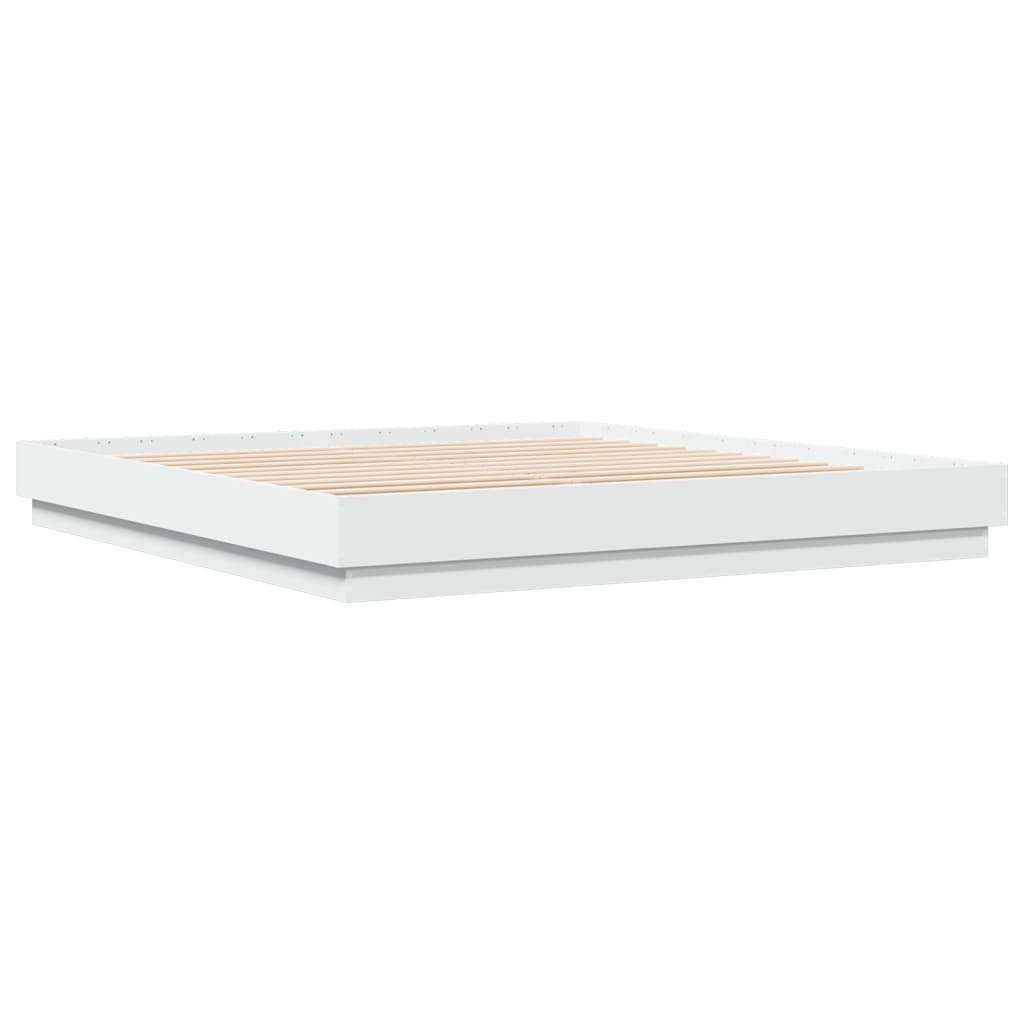 vidaXL Cadre de lit avec LED sans matelas blanc 200x200 cm