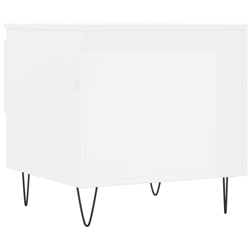 vidaXL Tables basses 2 pcs blanc brillant 50x46x50cm bois d'ingénierie